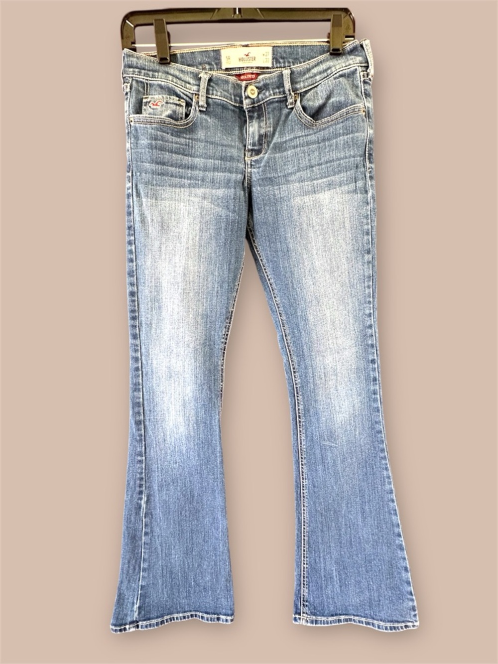Hollister Women's Light Blue Flare Jeans